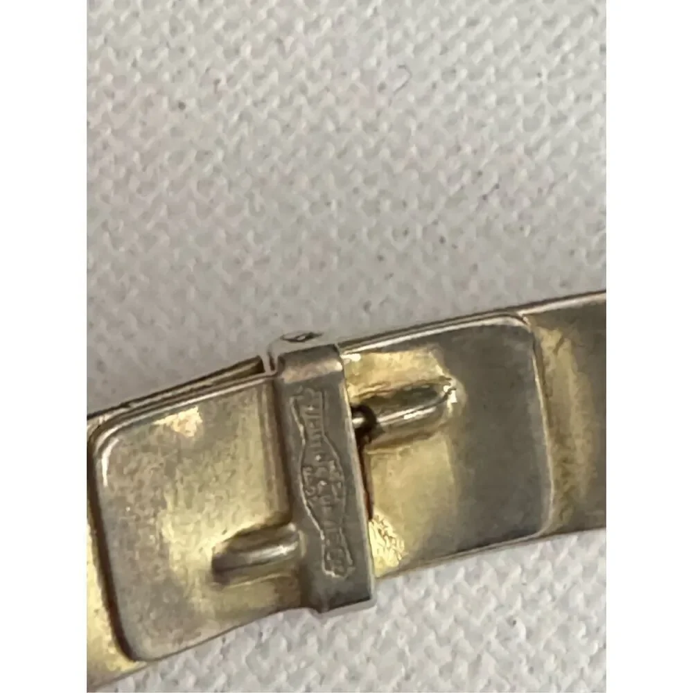 Vintage Womens Whiting &‎ Davis Co Luxury Silver Tone Hinged Bracelet Minimalist